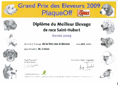 De la voix des ardennes - le meilleur elevage 2009